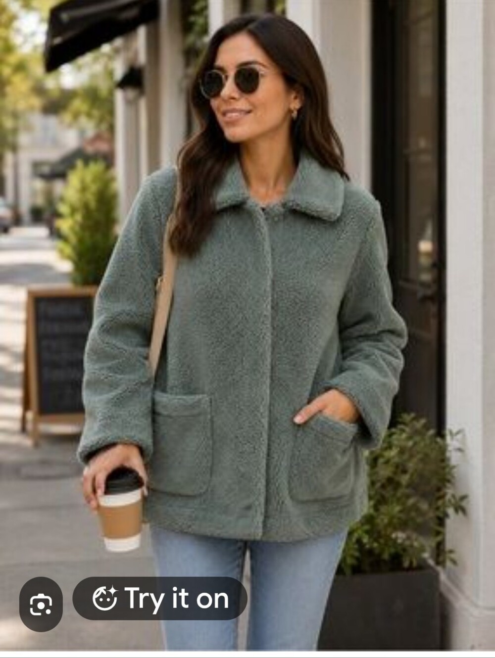 NWT Rebecca Minkoff Harley Teddy Jacket Plush Teddy Coat Green Leather SIZE S